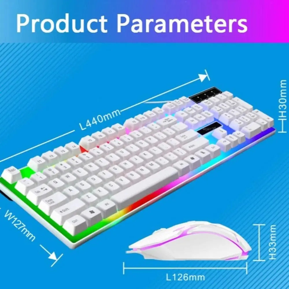 Ninja Dragons White Knight Gaming Keyboard and Mouse Set - Sacodise shop