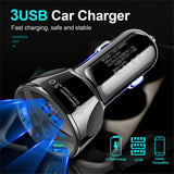 PBG 3 Port White USB Fast LED Car Charger and Charger Compatible for - Sacodise shop