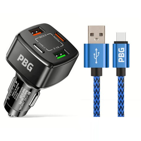 PBG 4 Port PD/USB Car Charger and 10FT Zebra Charger Compatible for - Sacodise shop