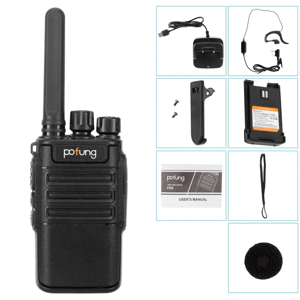 Pofung 2pcs 2W 1500mAh 16-Channel Walkie-Talkie - Sacodise shop