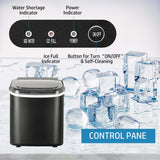 Portable Ice Maker Machine Countertop 26 lbs, Black - Sacodise shop