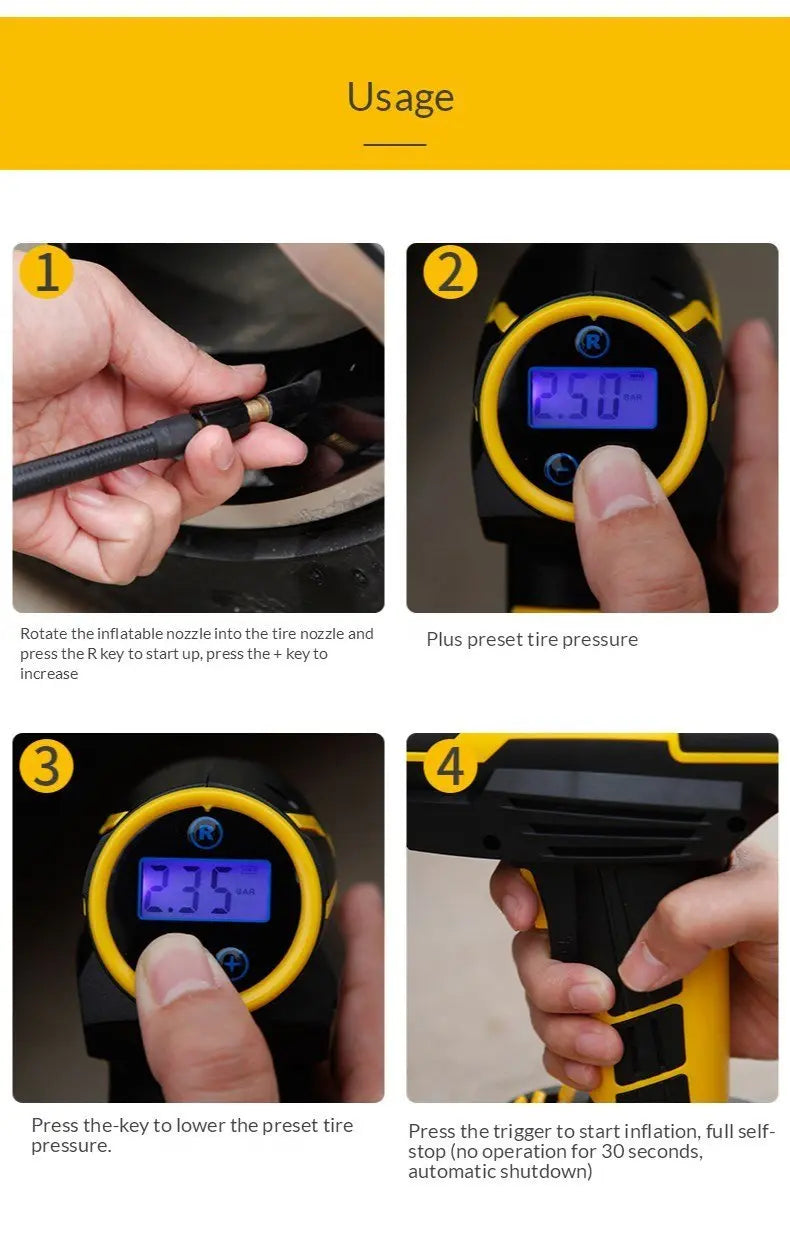 Portable Tire Inflator Air Pump - Sacodise shop