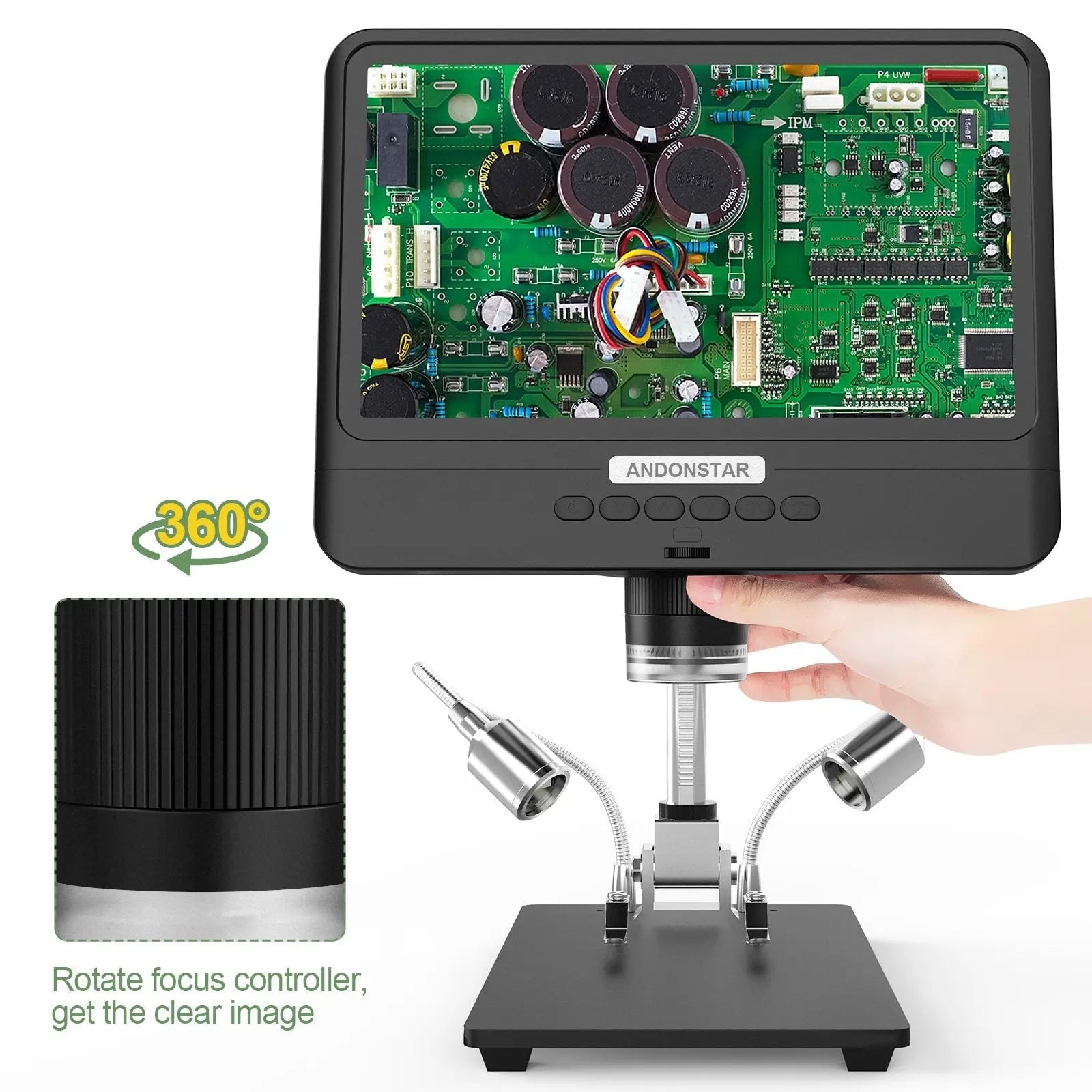 Andonstar AD208S 8.5 Inch LCD 5X-1200X Digital Microscope 1280*800 - Sacodise shop