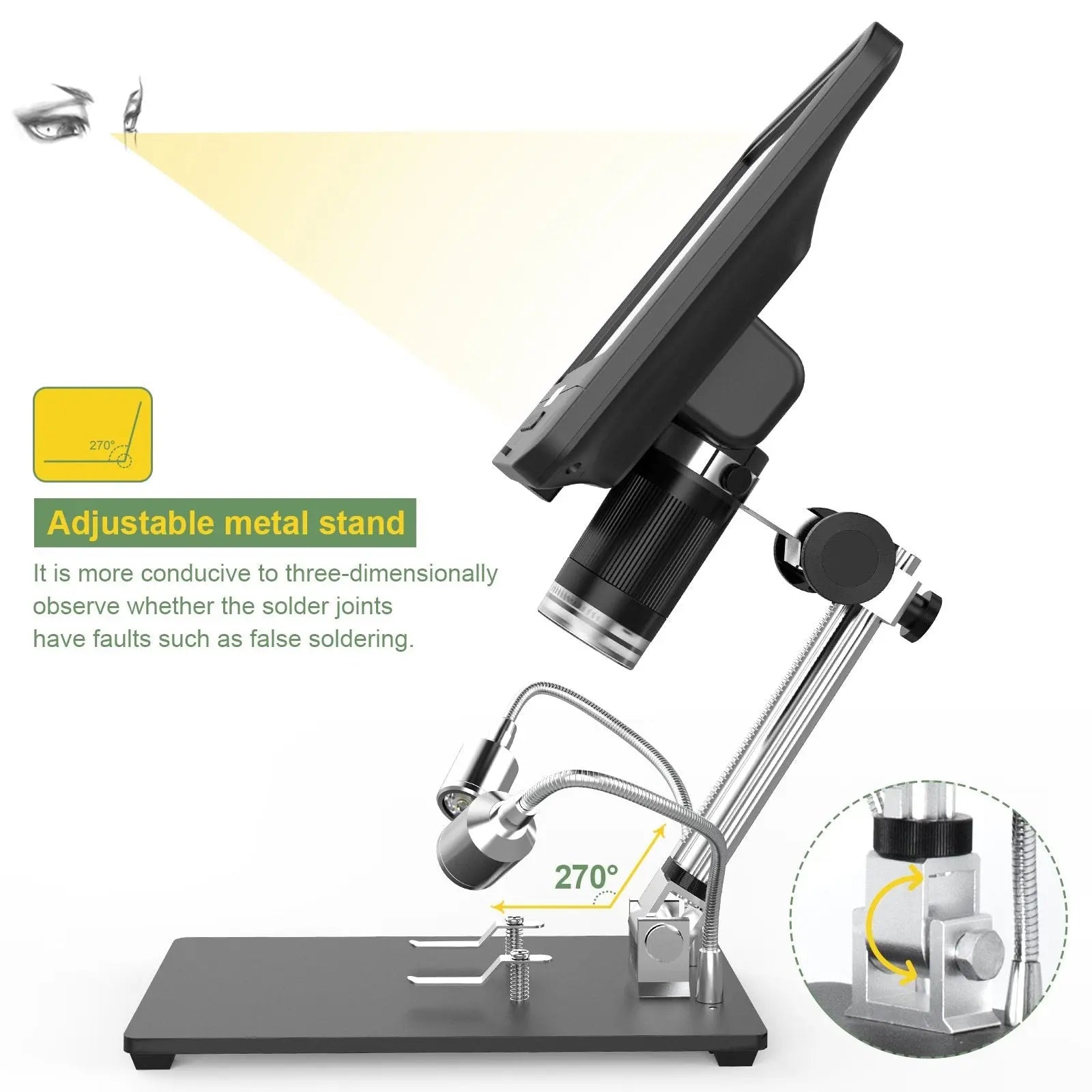 Andonstar AD208S 8.5 Inch LCD 5X-1200X Digital Microscope 1280*800 - Sacodise shop