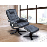 PU Leather Massage Chair Recliner Ottoman Lounge Remote - Black - Sacodise shop