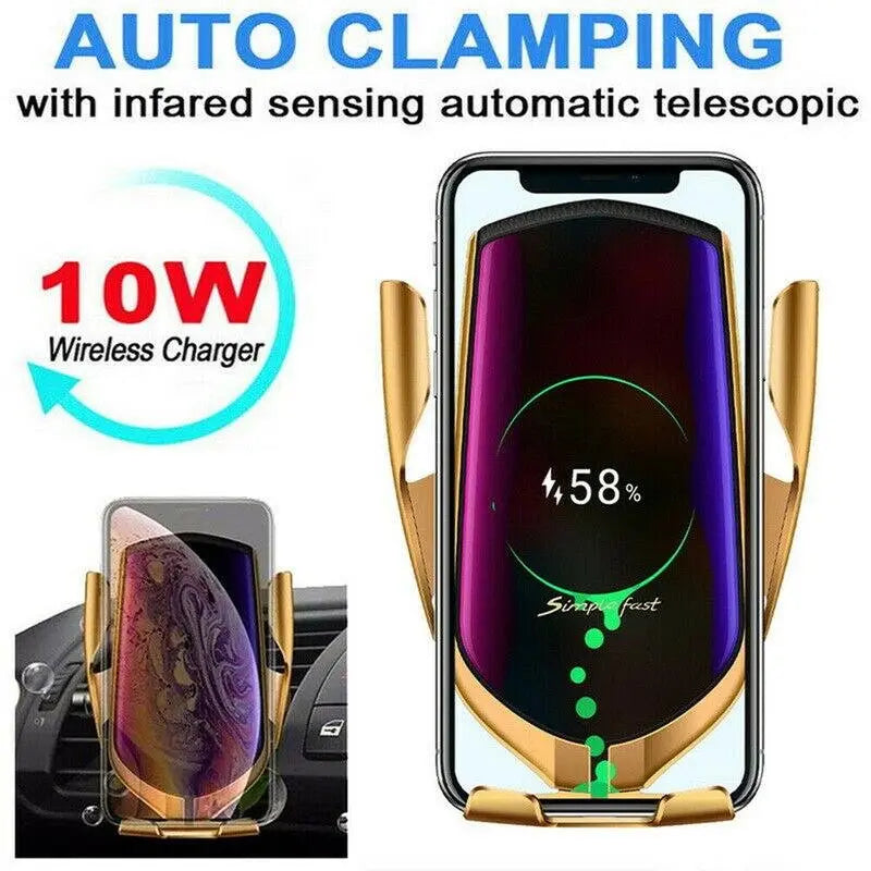 R1 Automatic Clamping 10W Car Wireless Charger For iPhone Xs Huawei LG - Sacodise shop