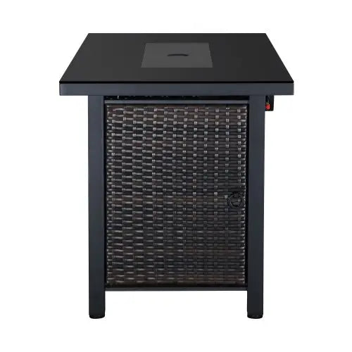 Rattan Propane Outdoor Fire Pit Table with Lid - Sacodise shop