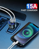 PBG 5 Port LED Car Charger and 4 in 1 Nylon 4 FT Charging Cable Bundle - Sacodise.shop.com