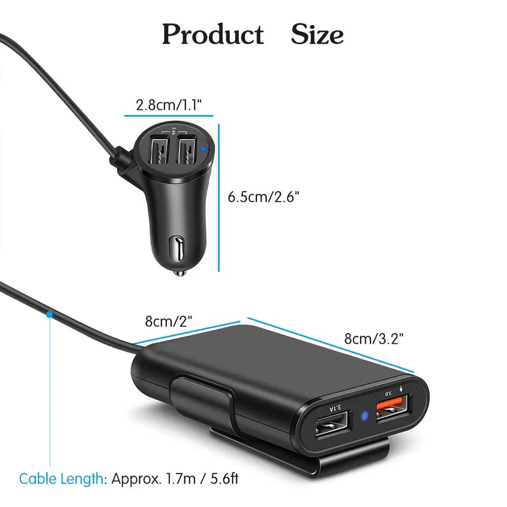 Smart QC3.0 Quick Car USB Charger With A Clip - Sacodise shop