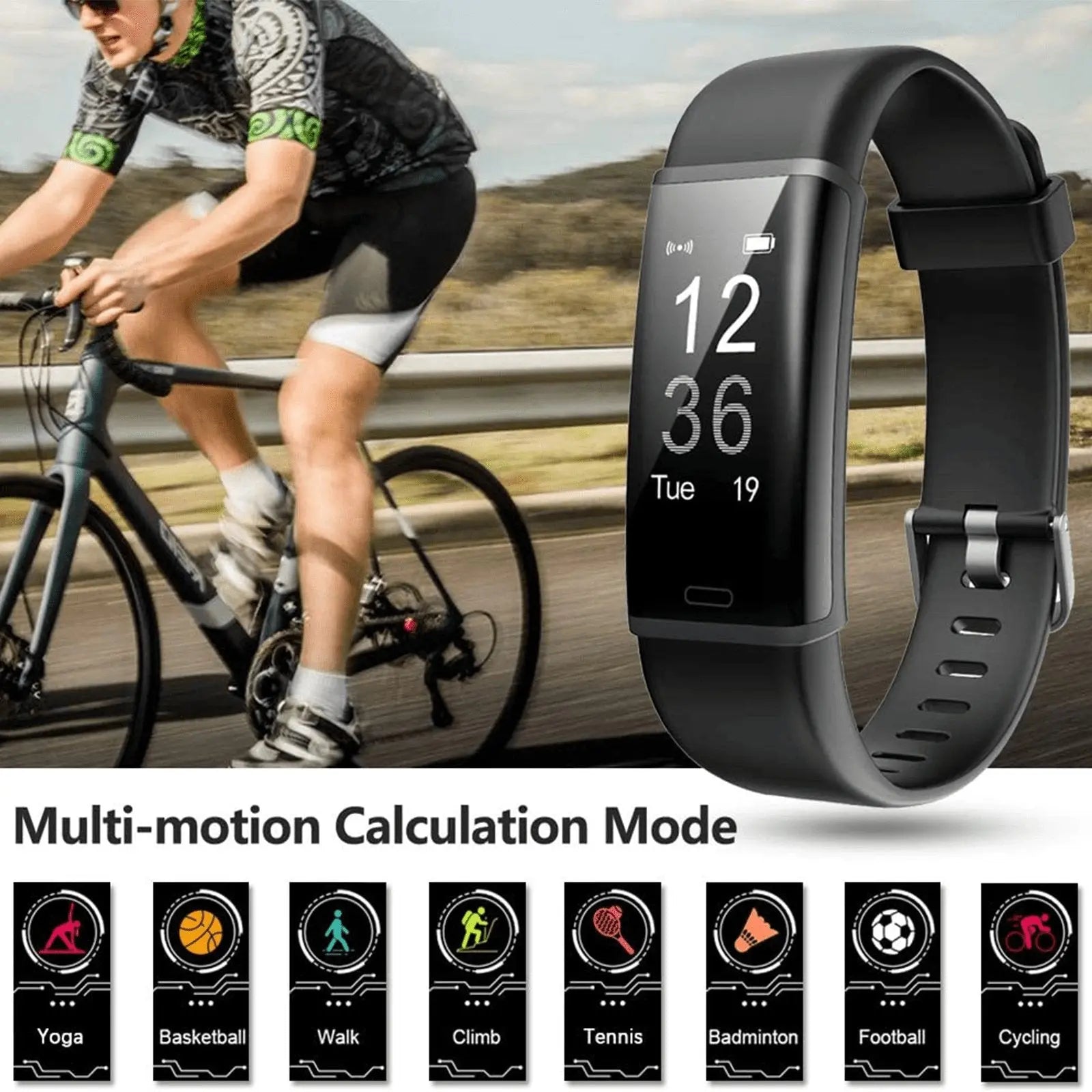 Smart sport bracelet with blood pressure heart rate sleep monitor - Sacodise shop