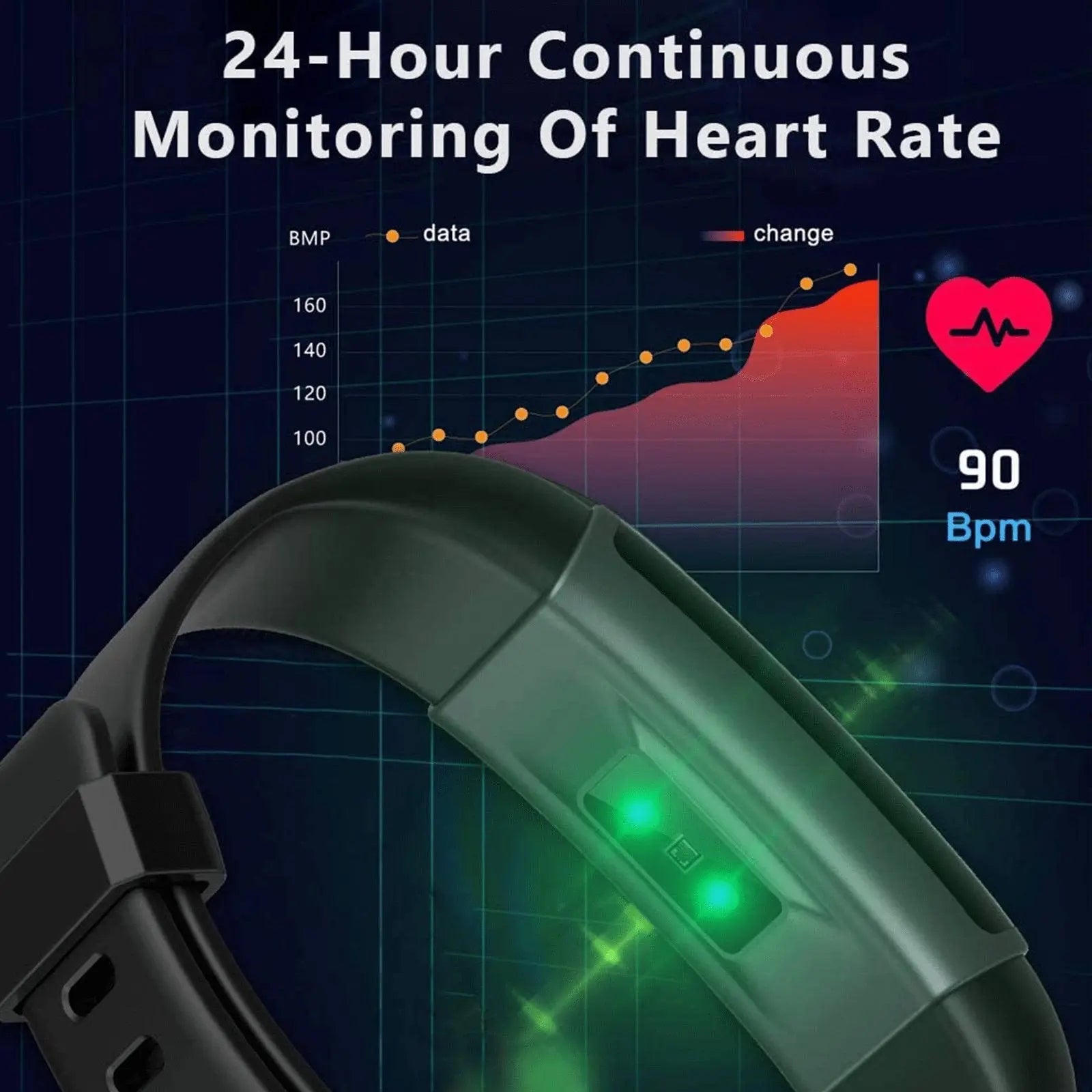 Smart sport bracelet with blood pressure heart rate sleep monitor - Sacodise shop