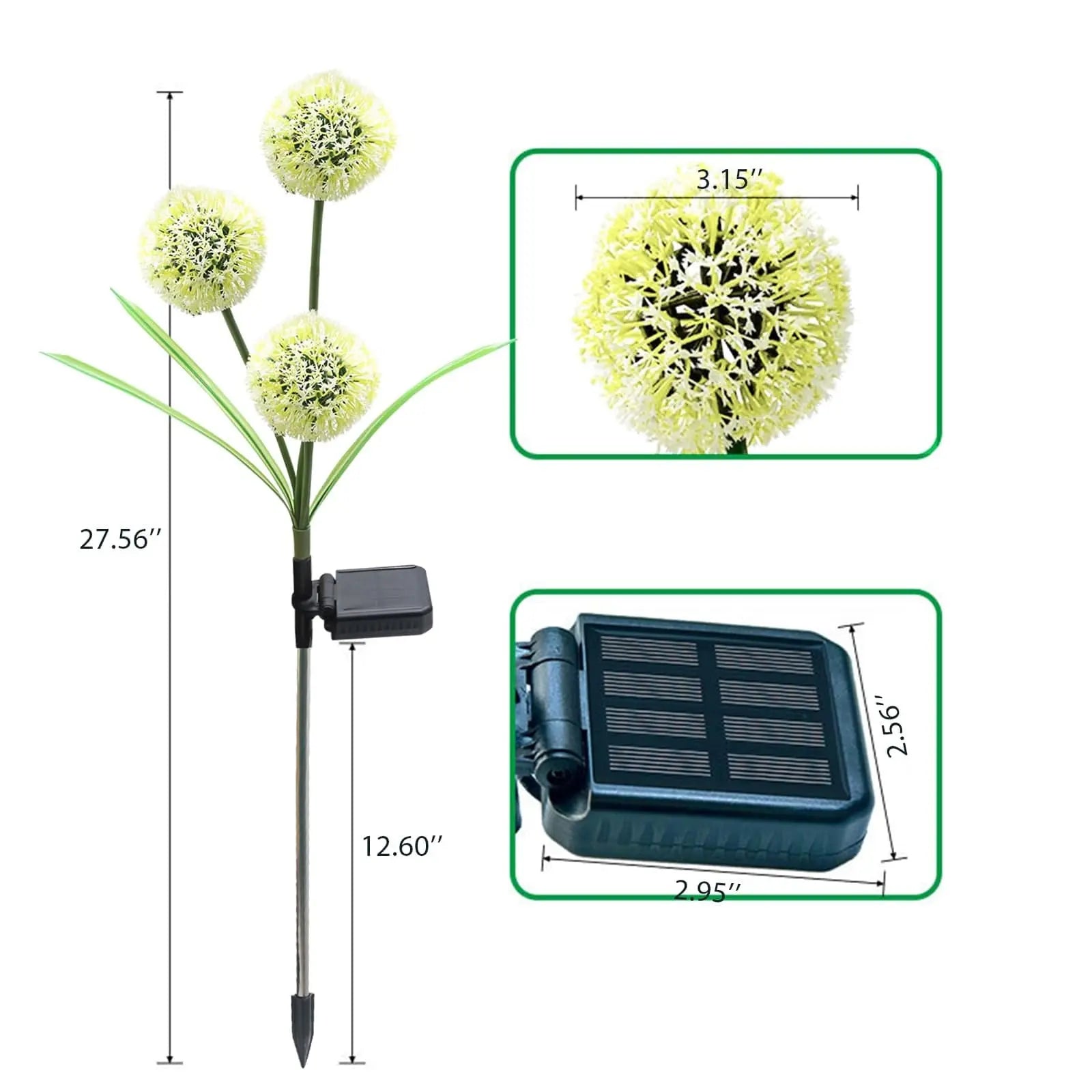 Solar Lights Outdoor Decorative 3 Heads Solar Dandelion Garden Lights - Sacodise shop