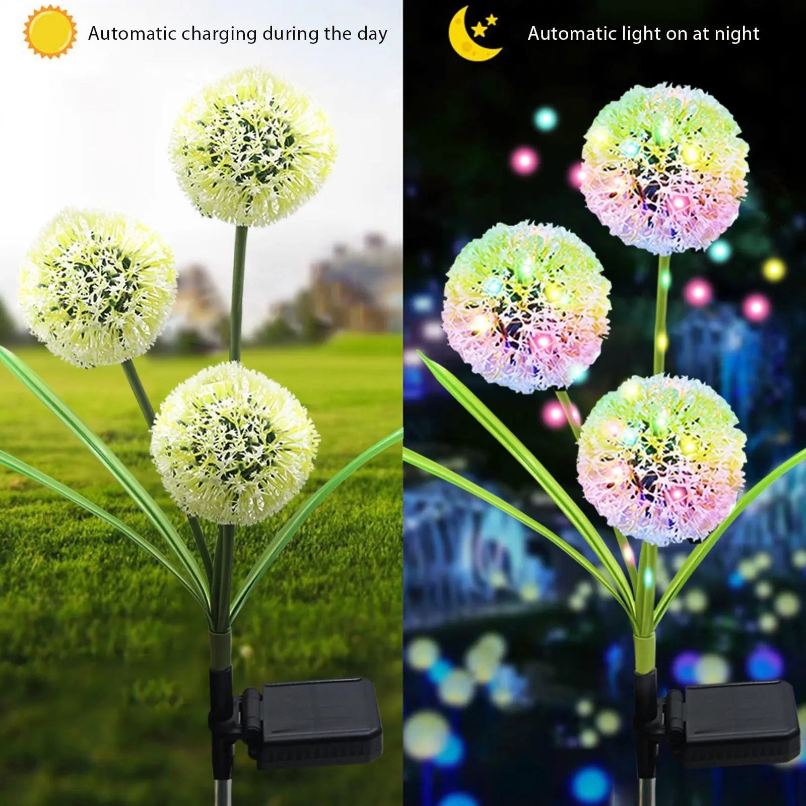 Solar Lights Outdoor Decorative 3 Heads Solar Dandelion Garden Lights - Sacodise shop