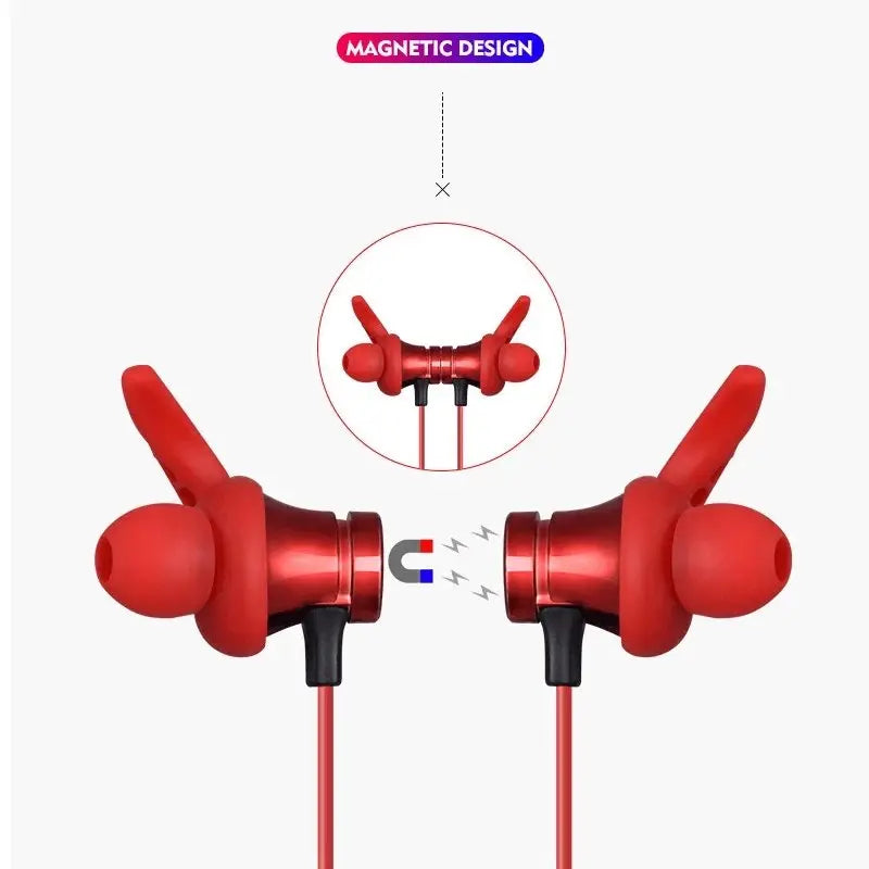 Sports Bluetooth Earphone Magnetic Wireless Headset Support TF - Sacodise shop