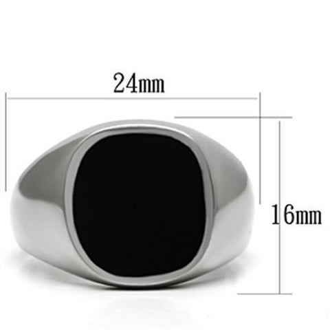 TK595 - High polished (no plating) Stainless Steel Ring with Epoxy in - Sacodise shop