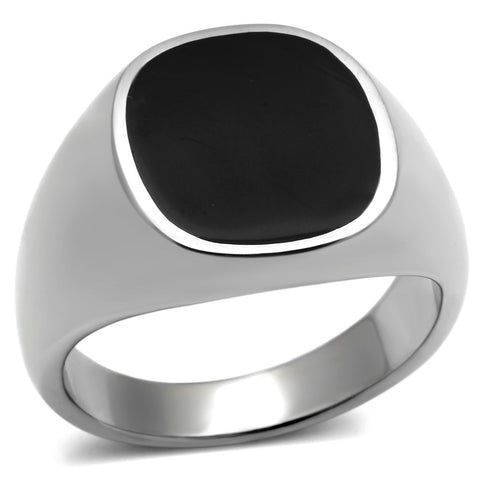 TK595 - High polished (no plating) Stainless Steel Ring with Epoxy in - Sacodise shop