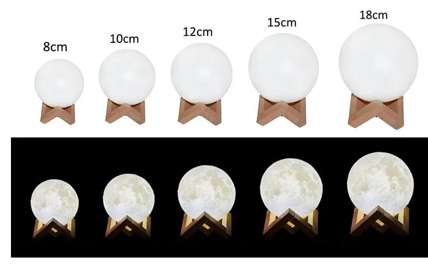 Touch Switch 3D Print Rechargeable Moon Lamp LED Night Light - Sacodise shop