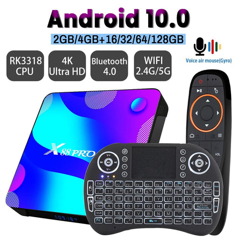 Transpeed Android 10 TV BOX 2.4G&5.8G Wifi 32G 64G 128G 4k 3D - Sacodise shop