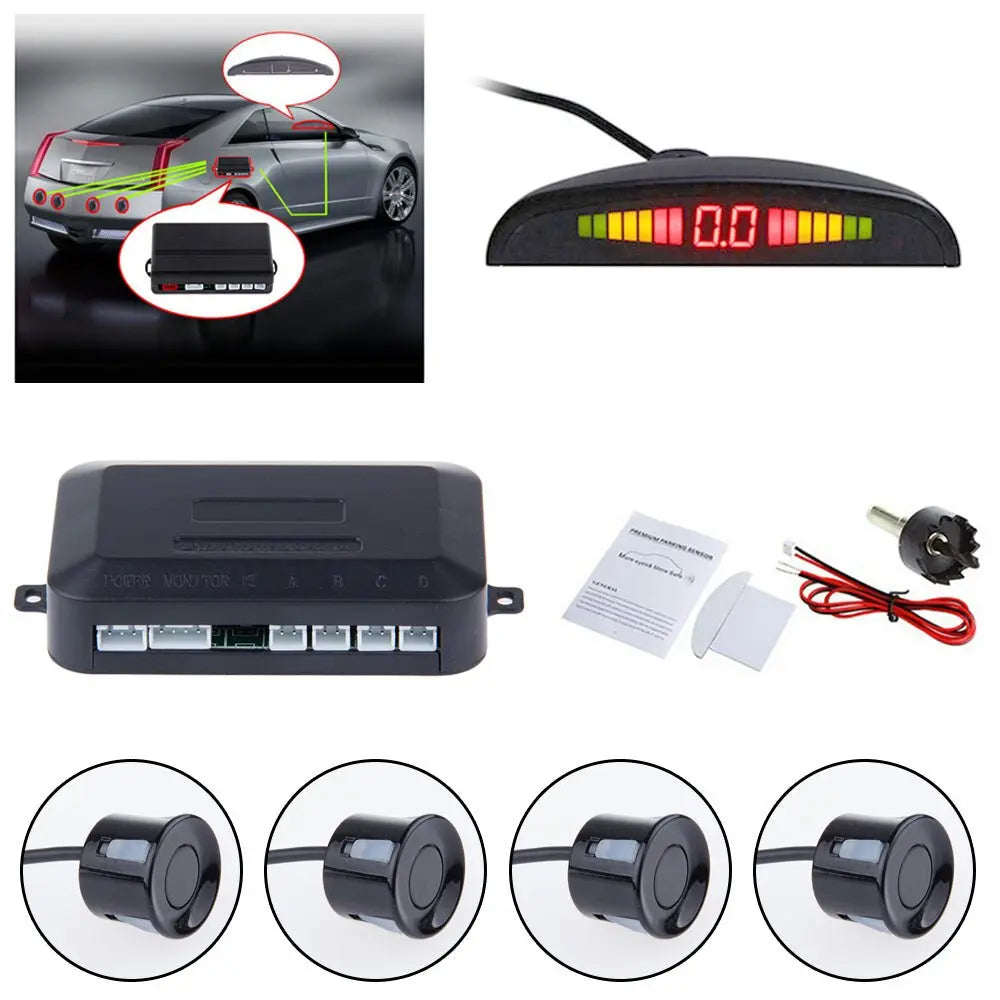 Universal Car LED Parking Sensor 4 Sensors system - Sacodise shop