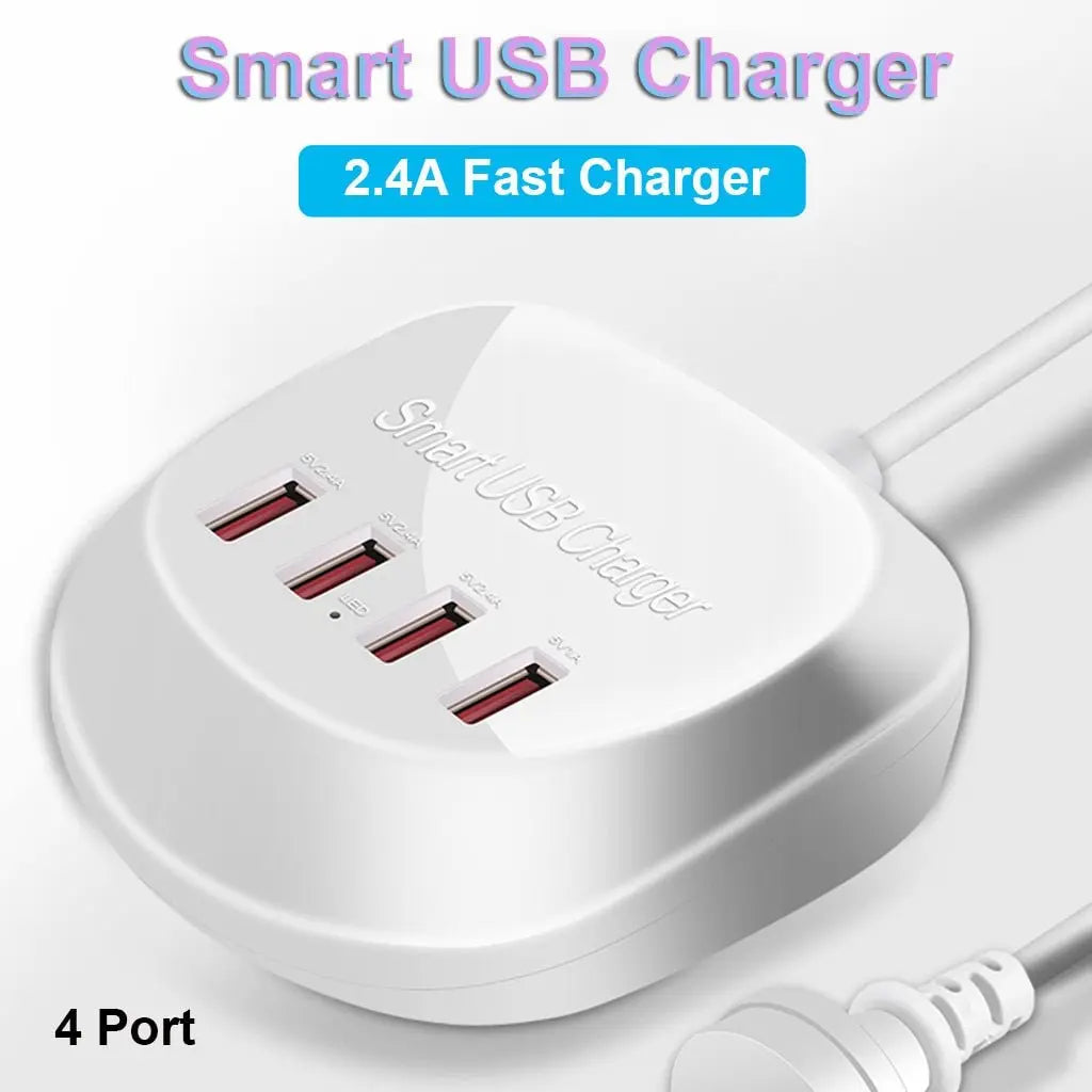 USB Phone Charger Pad 4 Port 2.5A USB Fast Charger - Sacodise shop