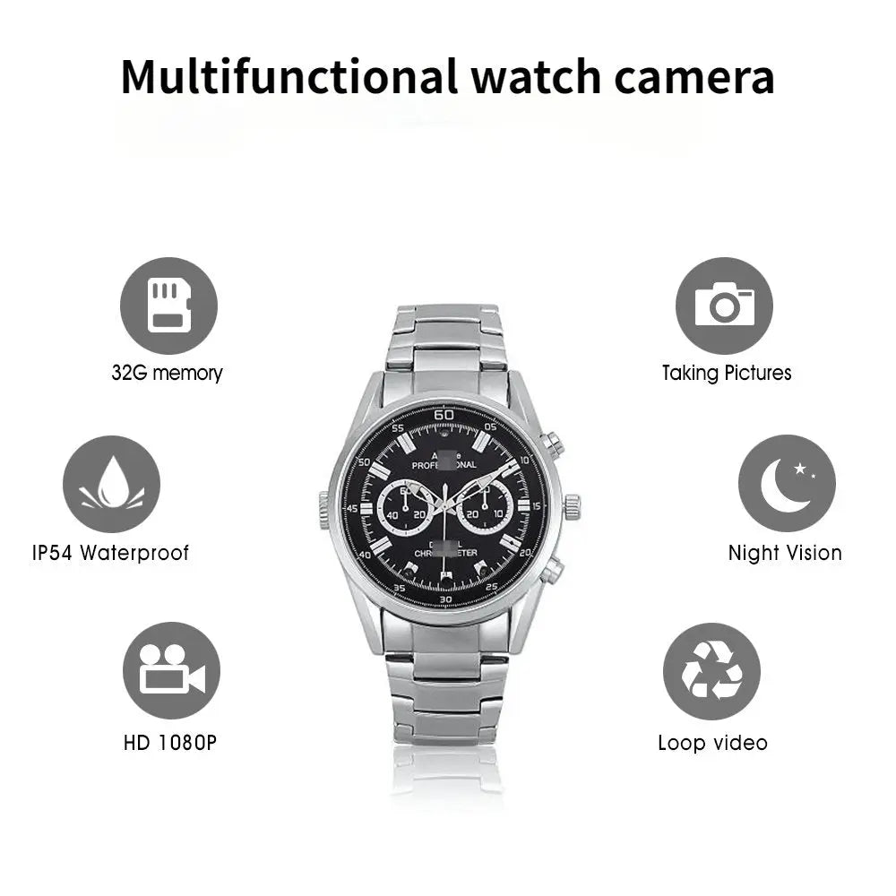 Video Recorder Camera Watch HD 1080P with Night Vision Men's Watch - Sacodise shop