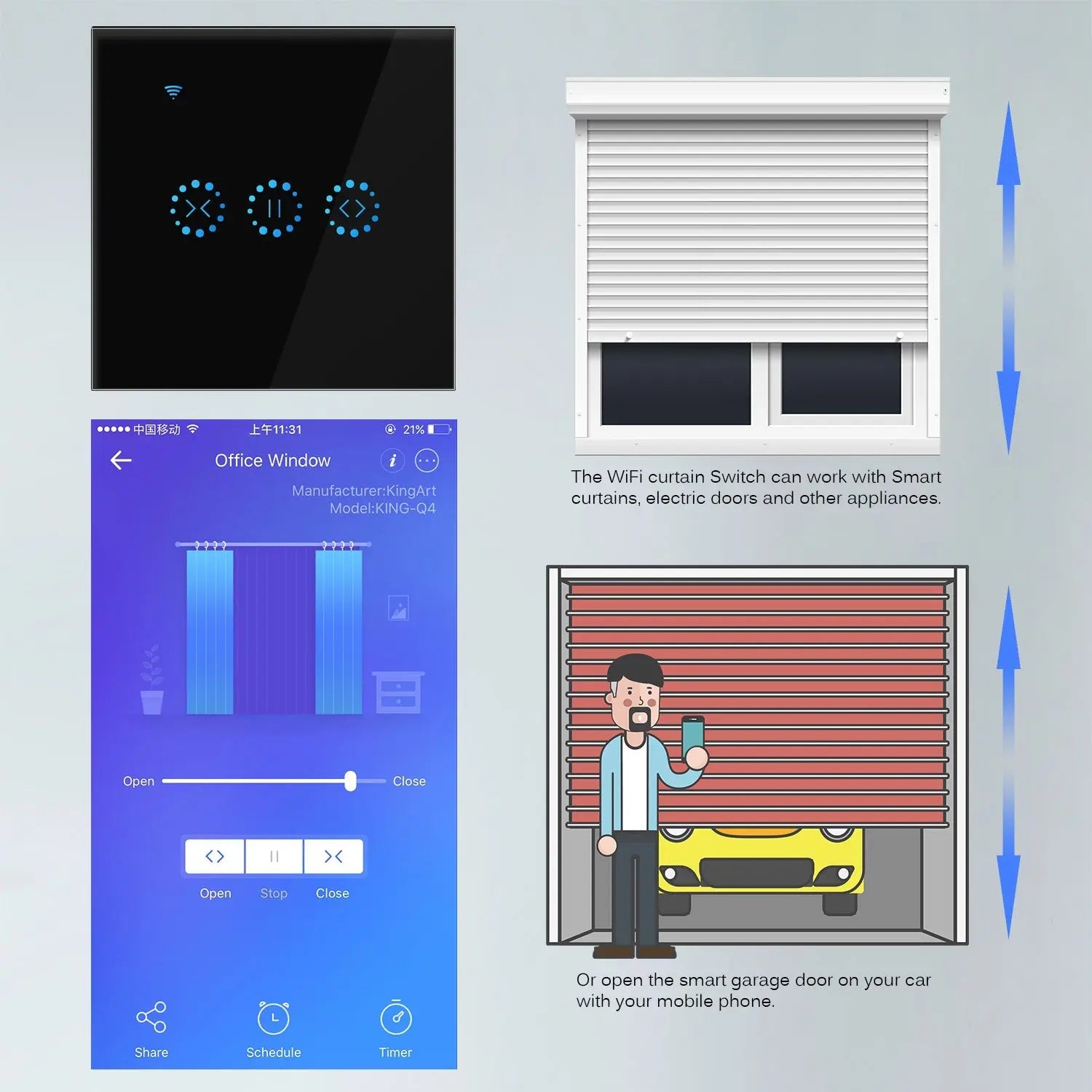 WiFi Electrical Blinds Switch Touch Panel - Sacodise shop