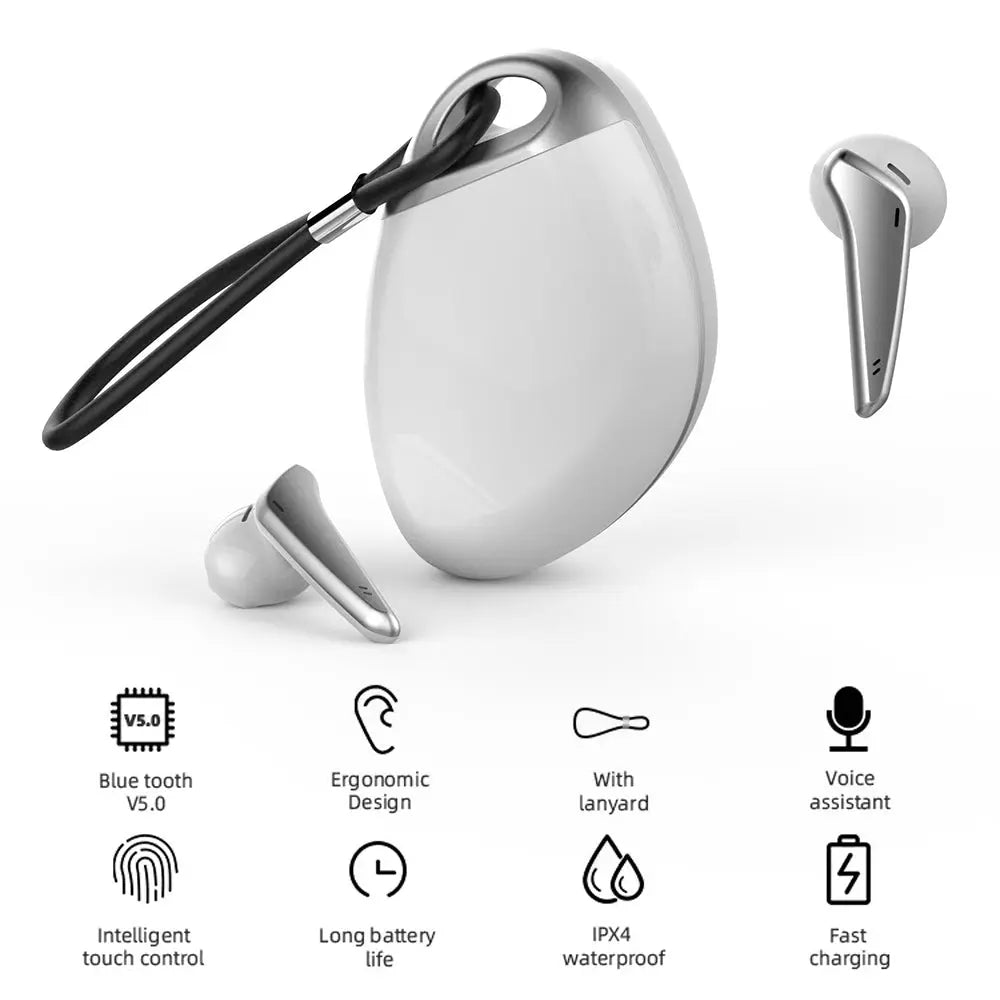 Wireless Bluetooth Earphones 5.0 Stereo Waterproof Smart Earbuds - Sacodise shop