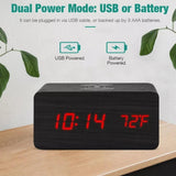 Wooden Digital Alarm Clock with Wireless Phone Charging Pad - Sacodise shop