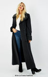 Wool Blend Faux Fur Trim Maxi Coat (2004-FUR) - Sacodise shop