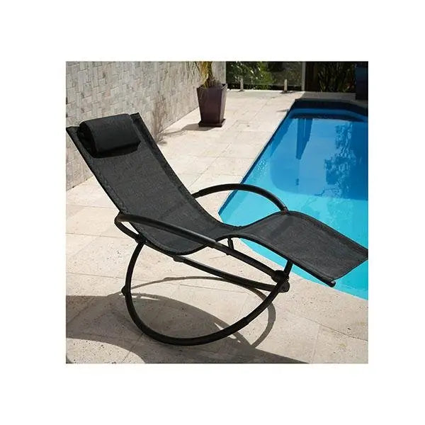 Zero Gravity Portable Foldable Rocking Chair Recliner Black - Sacodise shop