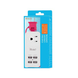 Crimson Thalassa Tech Accessories Reiko 4.1 Amp 4 Usb Home Wall Charging Station In Hot Pink