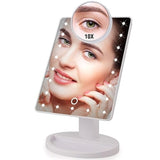 Ivory Ares Novelty 22 Led Lights White 22 LED Lights Touch Screen Makeup Mirror 1X 10X