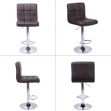 Lilac Milo Furniture 2 Bar Chairs Counter Height Adjustable Swivel Stool with PU Leather