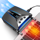 Lilac Milo Tech Accessories Auto-Temp Detection Laptop Fan Cooler with Temperature Display