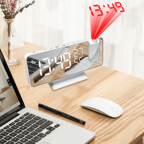 Lilac Milo Tech Accessories FM Radio LED Digital Smart Time Projector Alarm Clock
