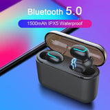 Lilac Milo Tech Accessories TWS Wireless Bluetooth 5.0 Earphones with1500 mAh power bank