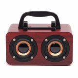 Maroon Asteria Audio & Video Red wood grain / USB Wooden Wireless Bluetooth Speaker Portable Outdoor