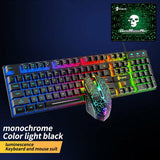 Maroon Asteria Mobile & Laptop Accessories Black / Monochrome rainbow glow Luminous Keyboard And Mouse Set