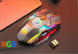 Maroon Asteria Mobile & Laptop Accessories Color Wireless Gaming RGB Rechargeable Mute Button Mouse