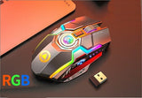 Maroon Asteria Mobile & Laptop Accessories Grey Color Wireless Gaming RGB Rechargeable Mute Button Mouse