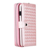 Maroon Hera Tech Accessories Pink Zipper Leather Cover Multi-function Mobile Phone