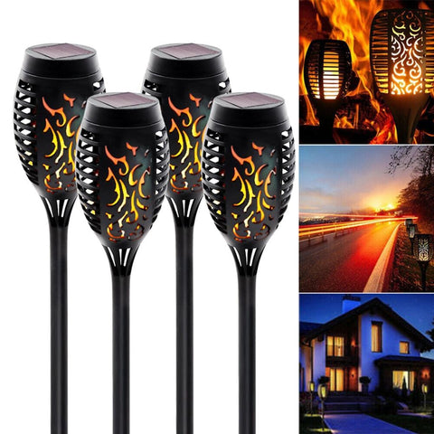 Pink Iolaus Lighting 4 Pack Solar Lights Outdoor Solar 12 Led Torch Flickering Flame Lights