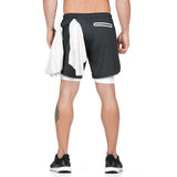 Pink Iolaus Shorts Men 2 in 1 Running Shorts Gym Workout Quick Dry Mens Short with Pocket