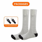 Pink Iolaus Socks Gray Winter Warm Outdoor Socks Thermal Socks USB Heating Sock