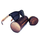 Purple Ariadne Sunglasses Zebrawood Sunglasses, Stars and Bars With Wooden Case, Polarized,
