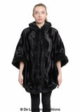 Rose Eleusis Jackets & Coats One Size / Black-Ponyskin De La Creme - Women's Tribal Print Fur Lined Hooded Cape