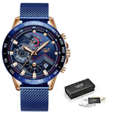 Sacodise.shop.com All blue 2 / Russian Federation LIGE 2021 New Fashion Mens Watches with Stainless Steel Top Brand Luxury Sports Chronograph Quartz Watch Men Relogio Masculino