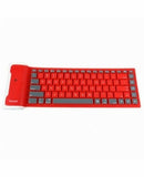 Salmon Lucky Tech Accessories RED Type Out Of A Box With Flexible Silicone Bluetooth Keyboard