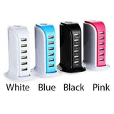 Salmon Lucky Tech Accessories Smart Power 6 USB Colorful Tower for Every Desk at Home or Office