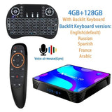 Tan Hemera Audio & Video 128voiceGkeyborad / AU Plug Transpeed Android 10 TV BOX 2.4G&5.8G Wifi 32G 64G 128G 4k 3D